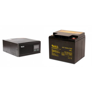 Комплект резервного живлення ДБЖ АSK12 500VA/400W DC12V + АКБ ABT-40Аh/12V GEL